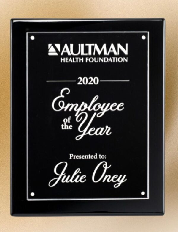 Acrylic Plate on Black High Gloss Plaque