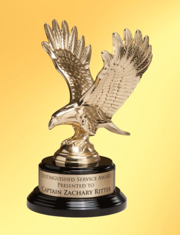FULLY MODELED GOLD FINISHED EAGLE CASTING