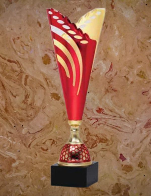 ASSEMBLED METAL CUP GOLDRED GENUINE BLACK MARBLE BASE