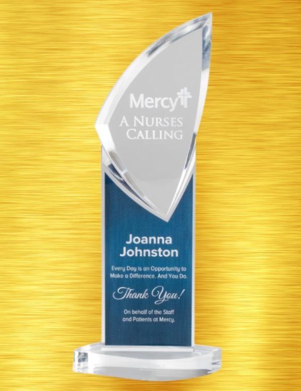 Elegant Acrylic Award Featuring Two Locations for Engraving