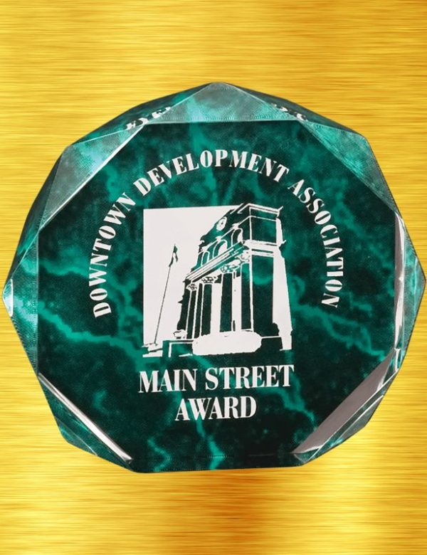 Green Marble Octagon Acrylic Award 1