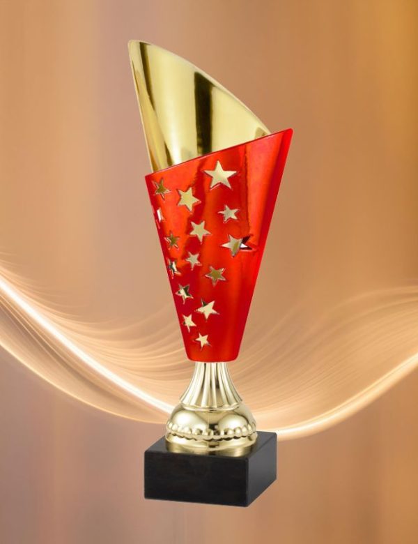 Plastic cup on marble base – GoldRed
